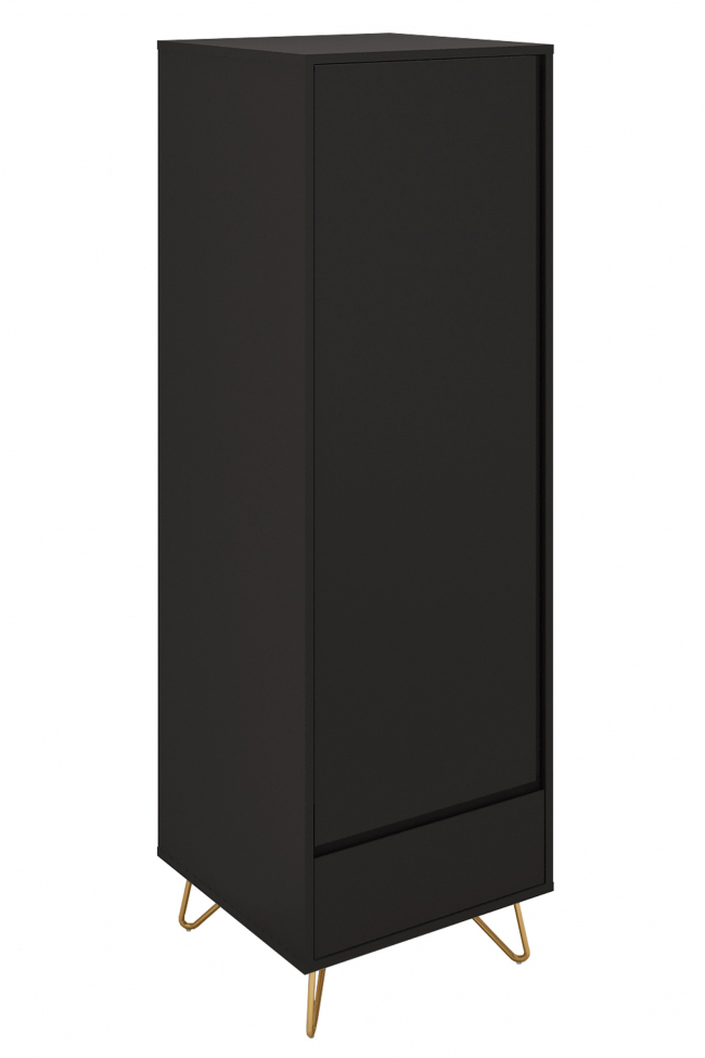 Szafa 'Elle' - Czarna/Mosiądz