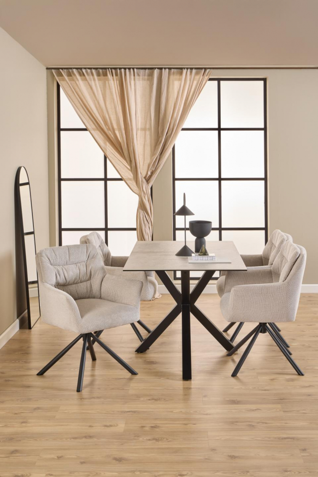 Stół 'Heaven' 135x80cm - Szary/Czarny