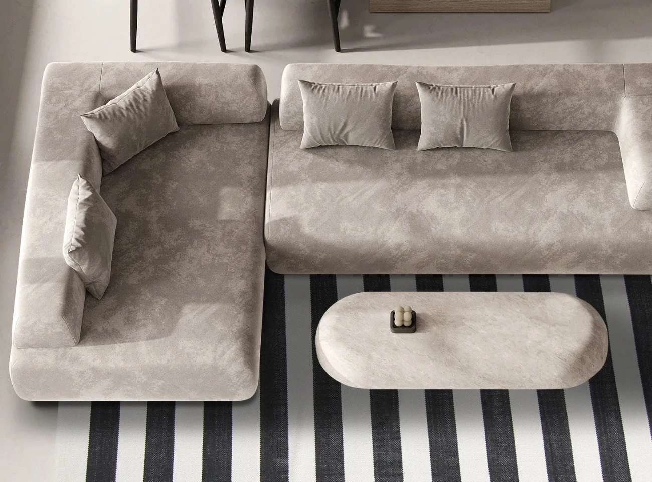 Dywan bawełniany 'Nilo' - Biały/Czarny