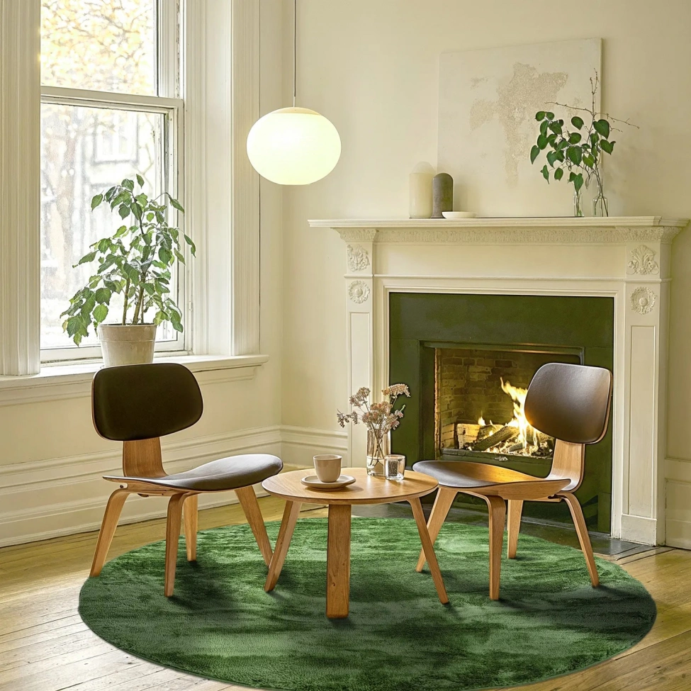 Okrągły dywan 'Aranga Super Soft' - Oliwkowy