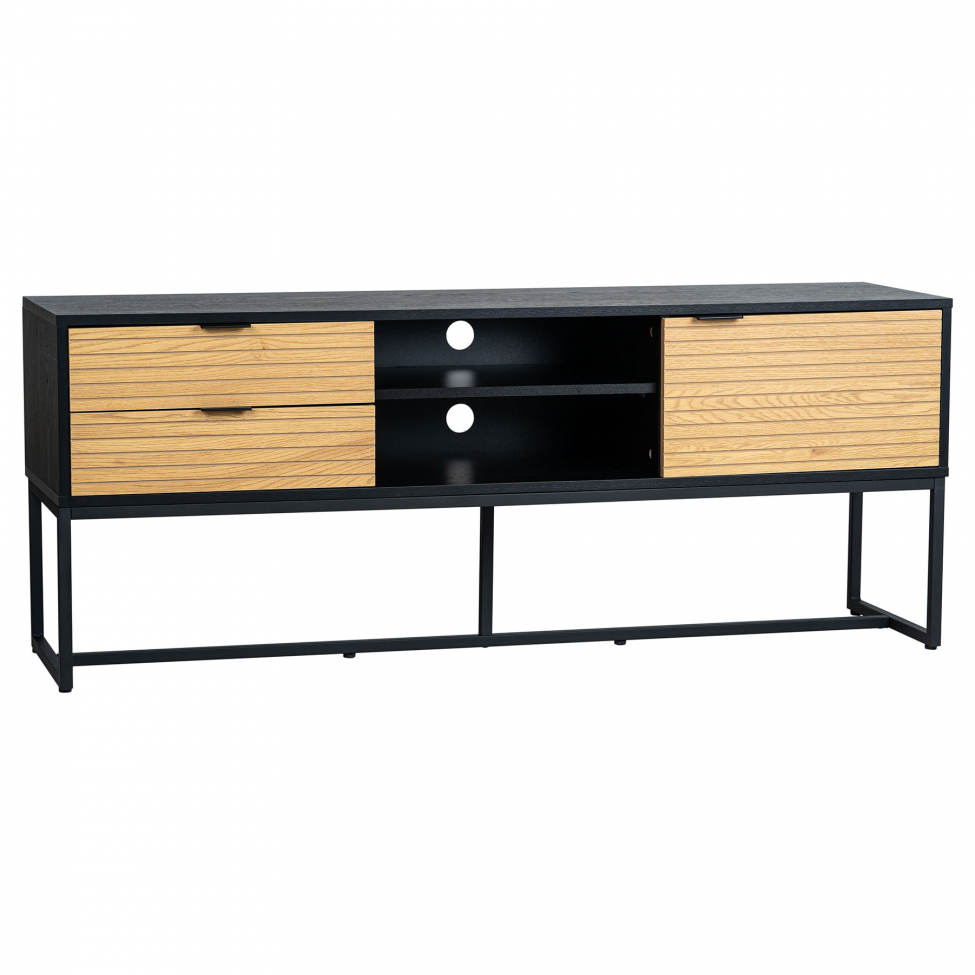 Stolik RTV 'Line' - Dąb/Czarny