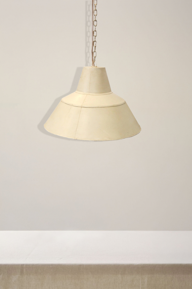 Lampa fabryczna vintage - Antyk biały/Patyna