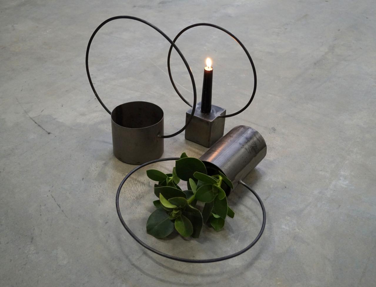 Okrągły świecznik 'Darren' - Vintage