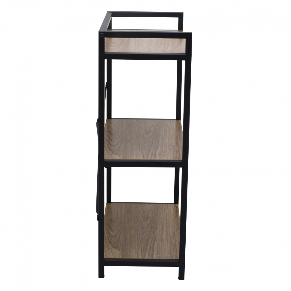 Półka 'Tre' - Czarna/Drewno