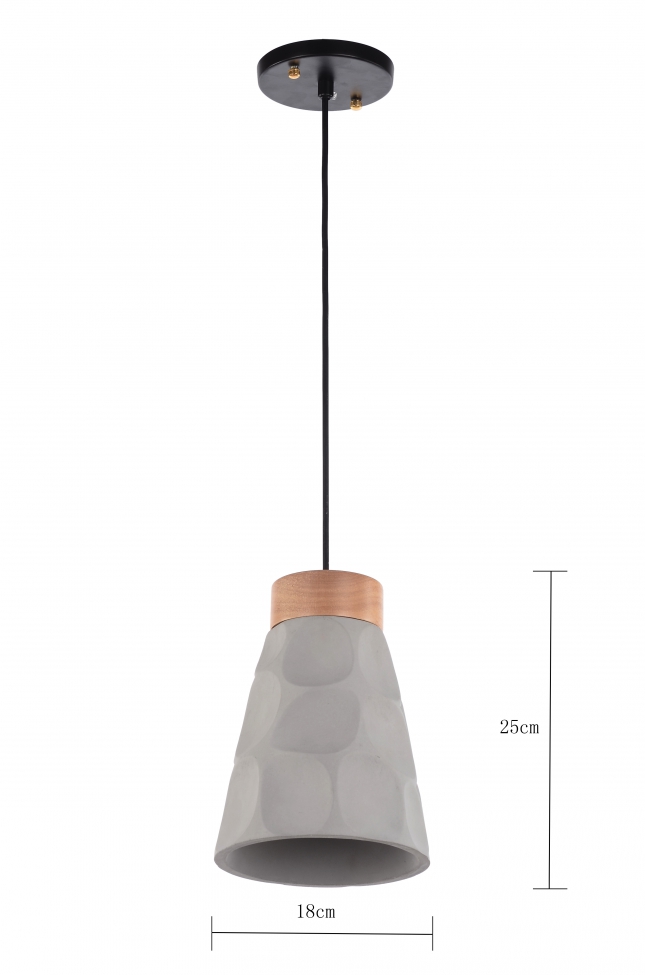 Lampa sufitowa 'Mark' - Drewno/Cement