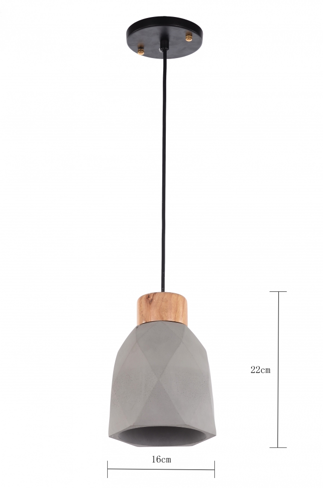 Lampa sufitowa 'Mika' - Drewno/Cement