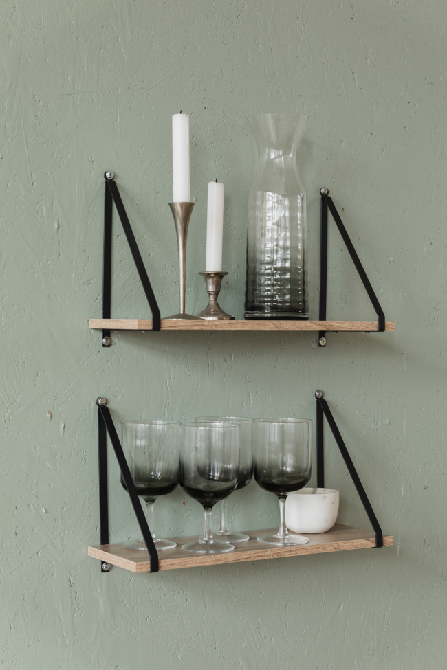 2-pak Półek ściennych 'Triangle' - Naturalny