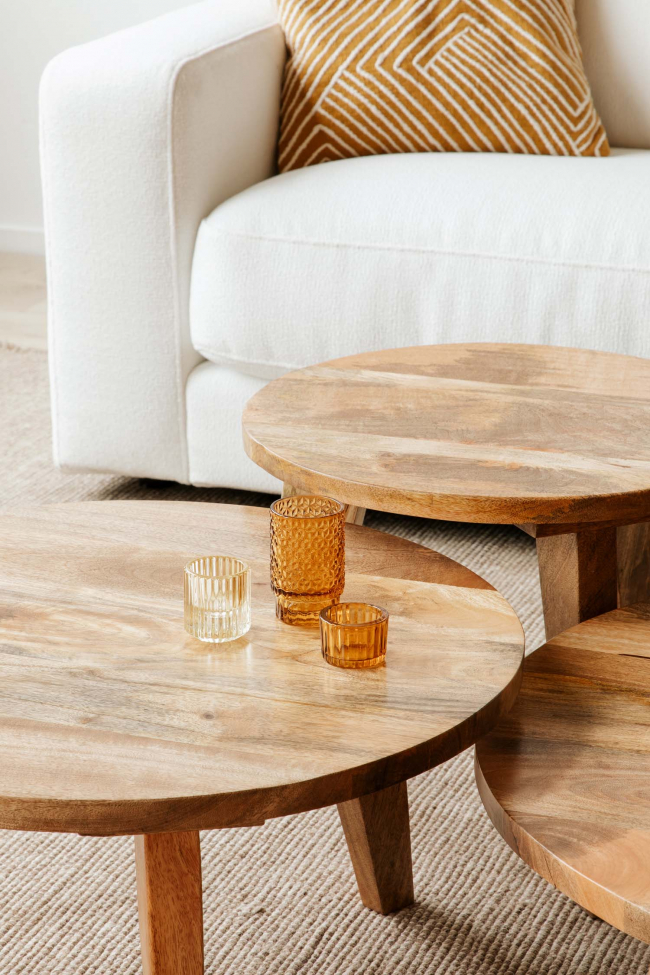 Stolik kawowy Vintage Okrągły 65cm - Natur