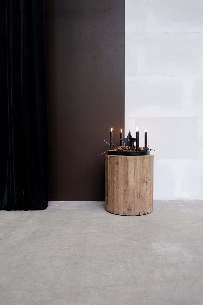 Okrągły stolik boczny Vintage - Drewno