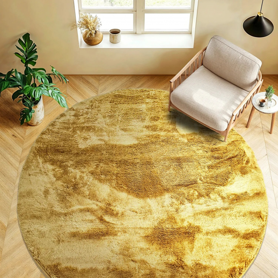 Okrągły dywan 'Aranga Super Soft' 200cm - Żółty