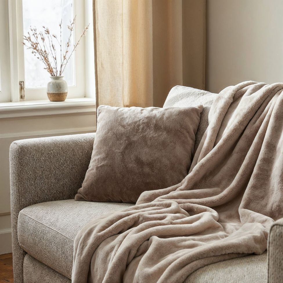 Narzuta 'Aranga Super Soft Throw” 130x170cm – brązowa