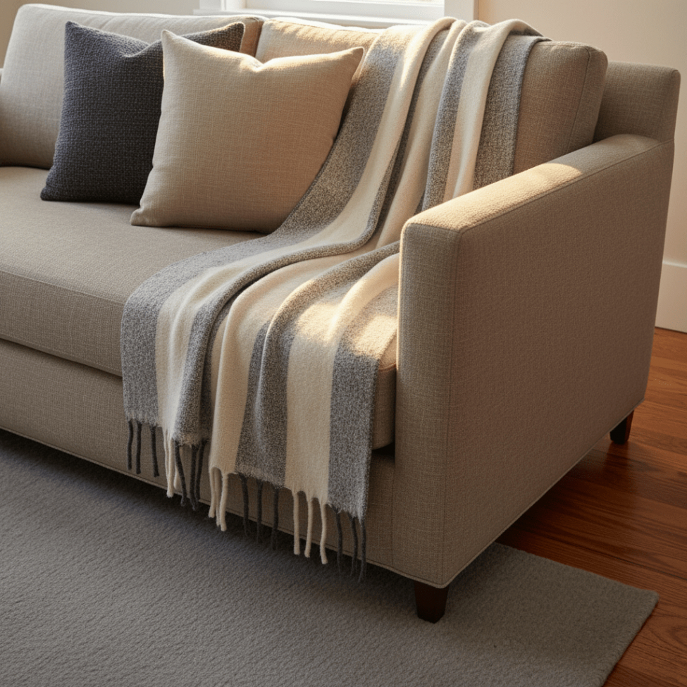 Krata 'Beatriz Stripe' 130x170cm - Czarno-biała