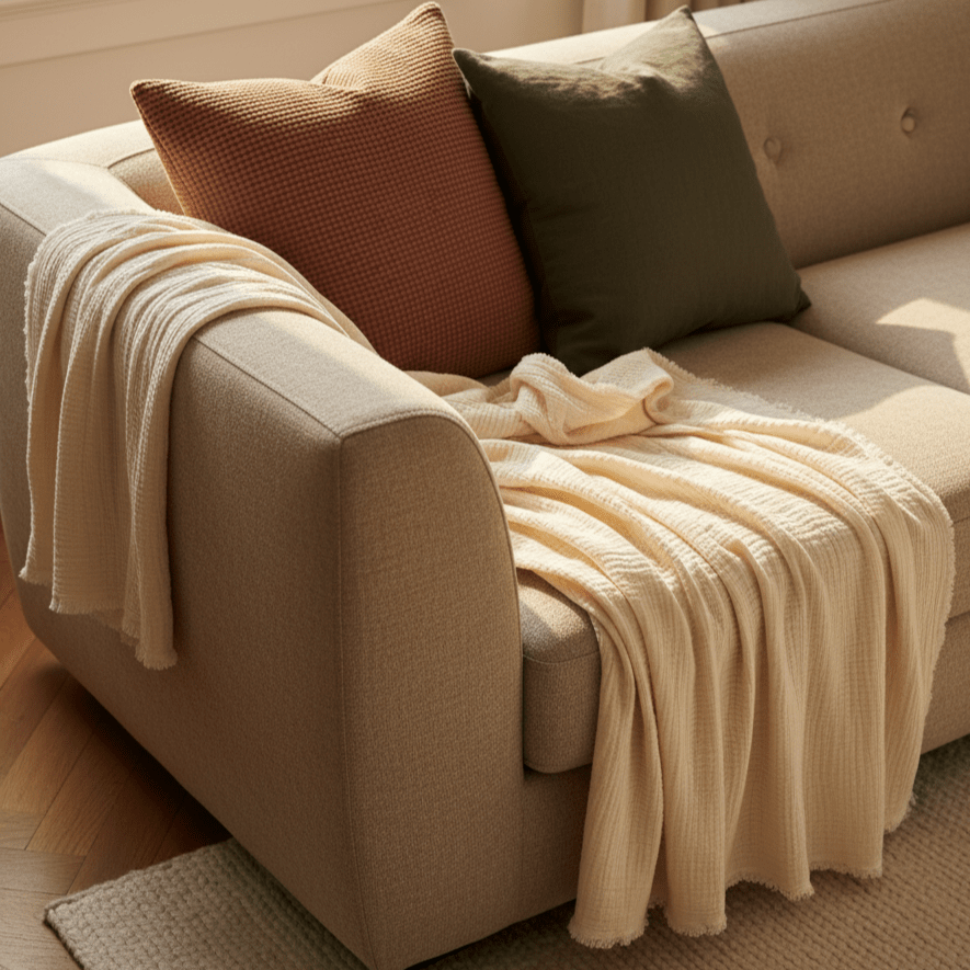 Kocyk muślinowy 'Dorena' 130x170cm - Biały