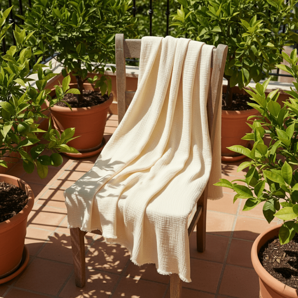 Kocyk muślinowy 'Dorena' 130x170cm - Biały