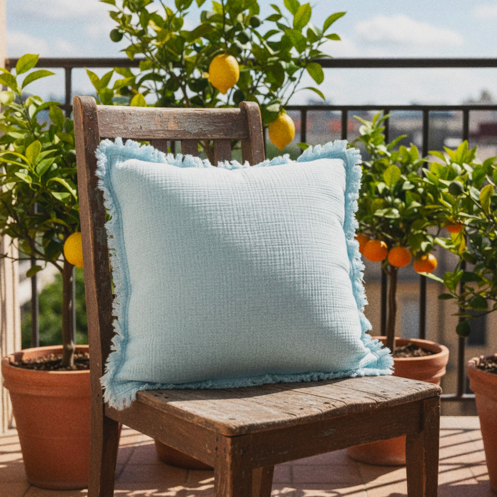 Poszewka na poduszkę 'Dorena' 45x45cm - Niebieska