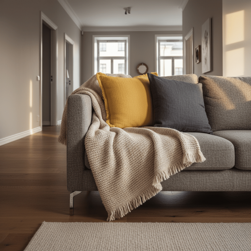 Poszewka na poduszkę 'Dorena' 45x45cm - Żółta