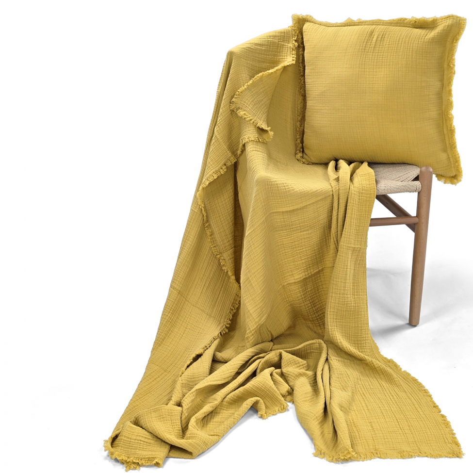 Poszewka na poduszkę 'Dorena' 45x45cm - Żółta