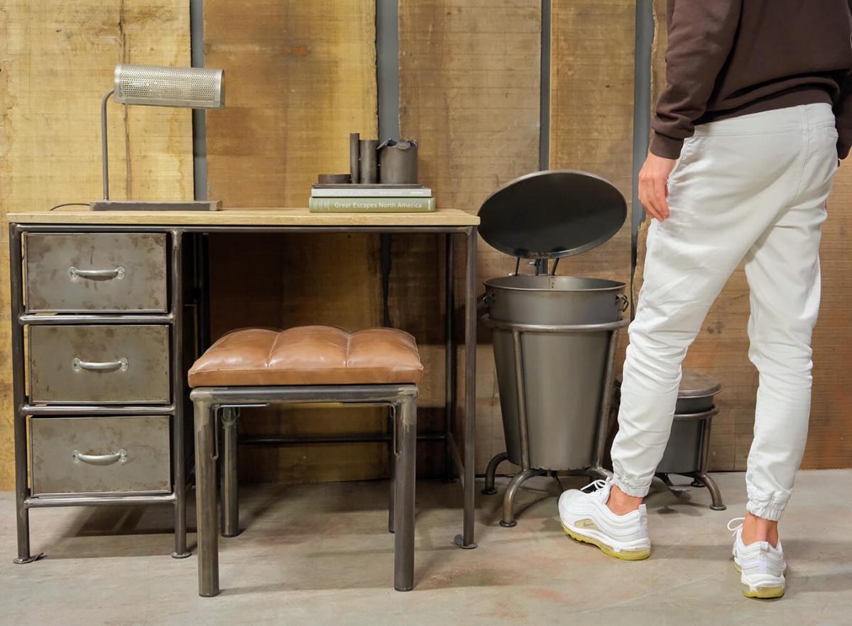 Biurko Vintage 'Thomas' - Żelazo/Drewno