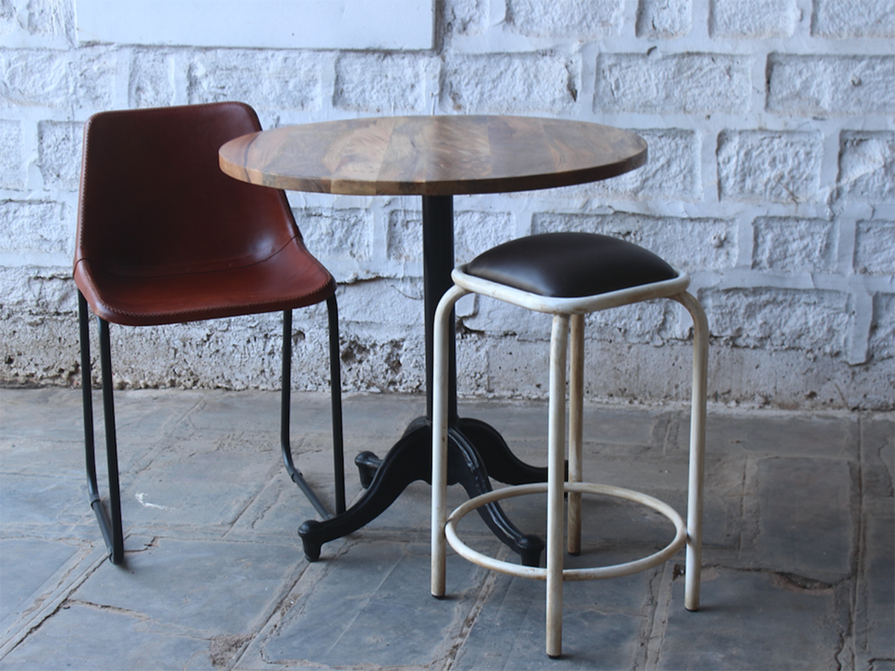 Pall przemysłowy Vintage - Brązowy/Biały