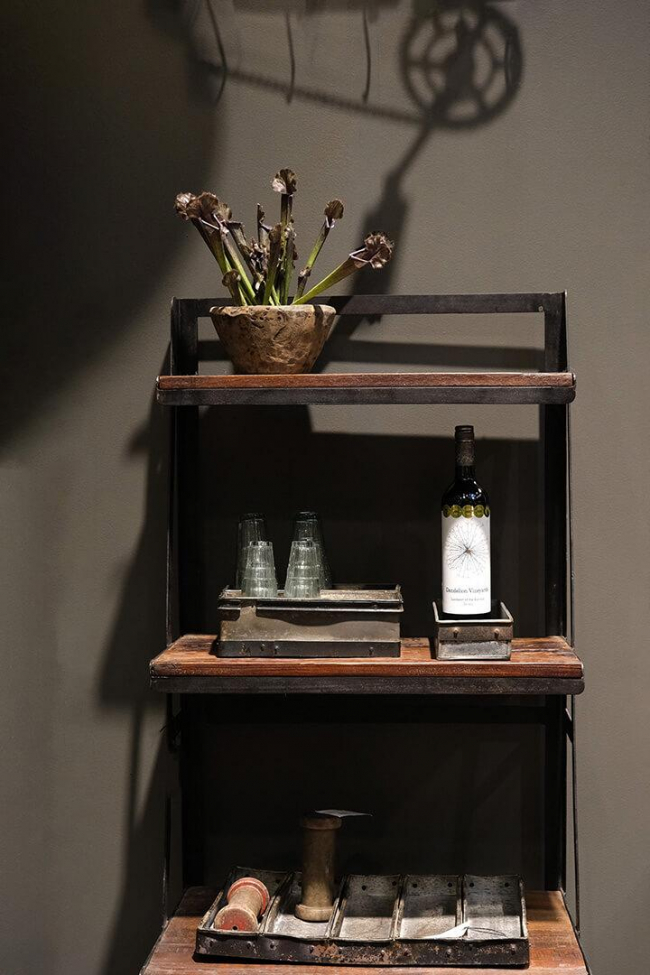 Regał 'Rustyk' - Żelazo/Drewno