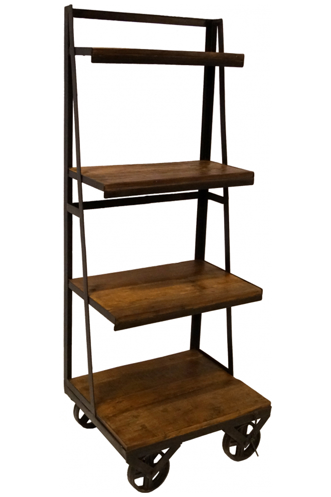 Regał 'Rustyk' - Żelazo/Drewno